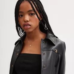 Coach 14 K Gold Quilted Signature Padlock Pendant Necklace Jewelry Women Gold