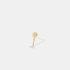 Coach 14K Gold Key Single Stud Earring Jewelry Women Gold