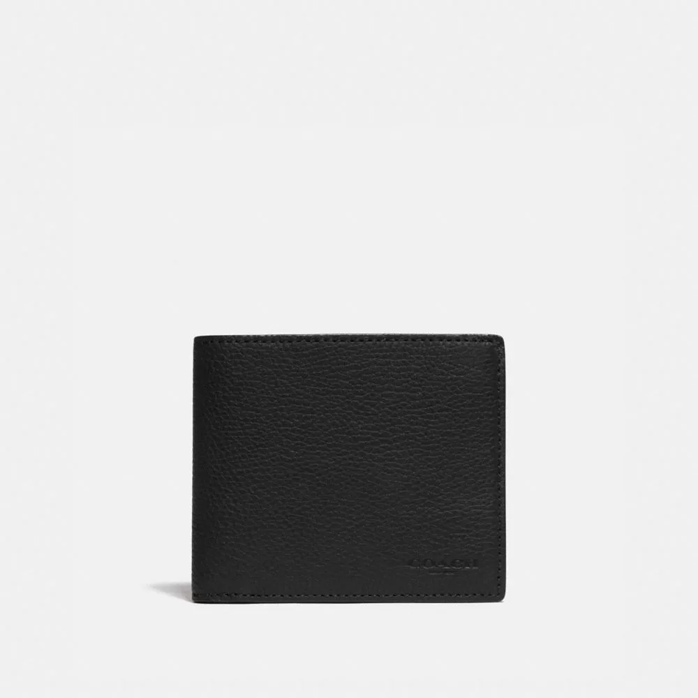 Coach 3 In 1 Wallet With Signature Canvas Detail Wallets Men Black Khaki Coach 3 In 1 Wallet With Signature Canvas Detail Wallets Men Black Khaki