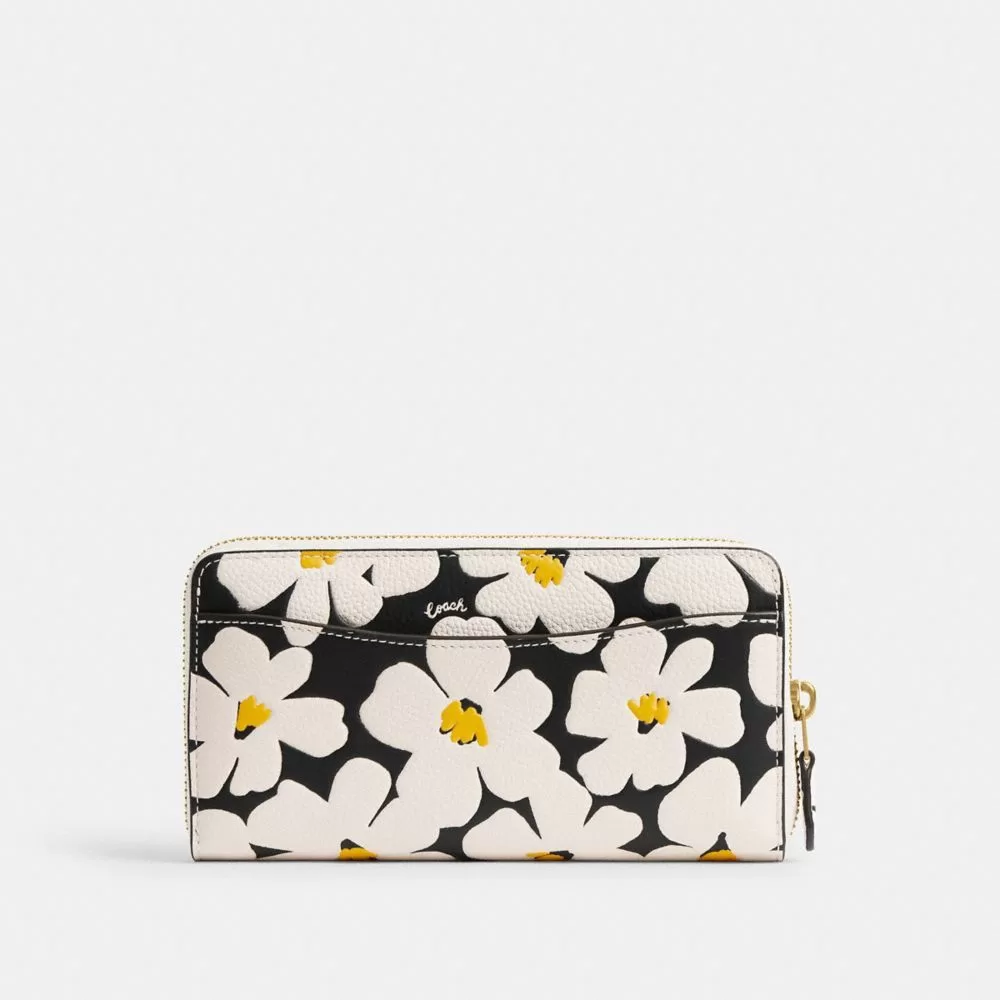 Coach Accordion Zip Wallet With Floral Print Large Wallet Women Multicolored Coach Accordion Zip Wallet With Floral Print Large Wallet Women Multicolored