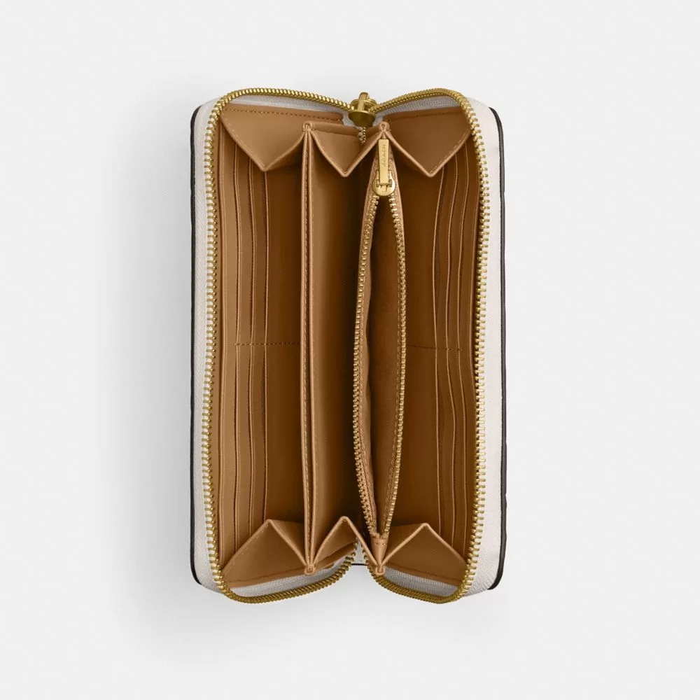 Coach Accordion Zip Wallet With Floral Print Large Wallet Women Multicolored Coach Accordion Zip Wallet With Floral Print Large Wallet Women Multicolored