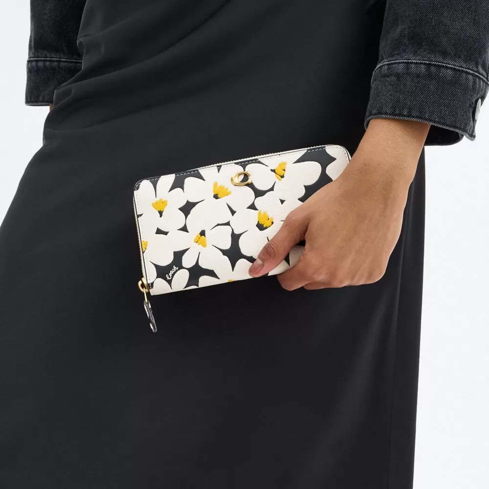 Coach Accordion Zip Wallet With Floral Print Large Wallet Women Multicolored Coach Accordion Zip Wallet With Floral Print Large Wallet Women Multicolored