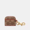 Coach Airpods 3 Rd Generation Case In Signature Canvas Travel Bag Women Brown