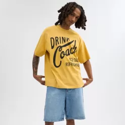 Coach Americana T Shirt Tops Men Yellow