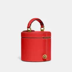 Coach Boxed Jewelry Box Travel Bag Women Red