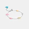 Coach Bug Charm Bracelet Jewelry Women Silver Multicolored