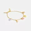 Coach Cherry And Heart Charm Bracelet Jewelry Women Gold Multicolored