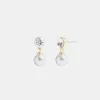 Coach Classic Pearl Drop Earrings Jewelry Women Gold