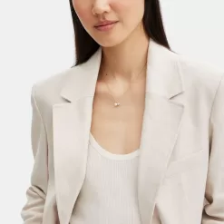 Coach Classic Pearl Pendant Necklace Jewelry Women Gold