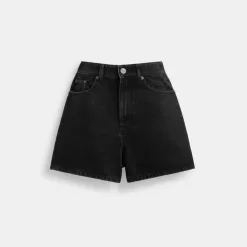 Coach Denim Shorts In Organic Cotton Bottoms Women Black