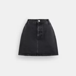 Coach Denim Skirt In Organic Cotton Bottoms Women Black