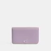 Coach Essential Slim Card Case In Colorblock Card Case Women Silver Purple Multicolored