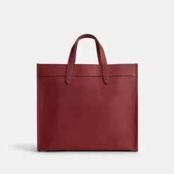 Coach Field Tote Bag 40 With Badge Tote Bags Men Red