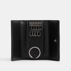 Coach Four Ring Key Case In Signature Canvas Bag Accessories Men Gray