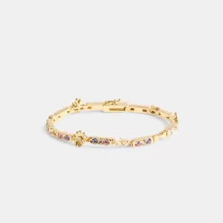 Coach Garden Tennis Bracelet Jewelry Women Gold Multicolored