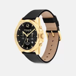 Coach Greyson Watch, 43 Mm Watches Men Black