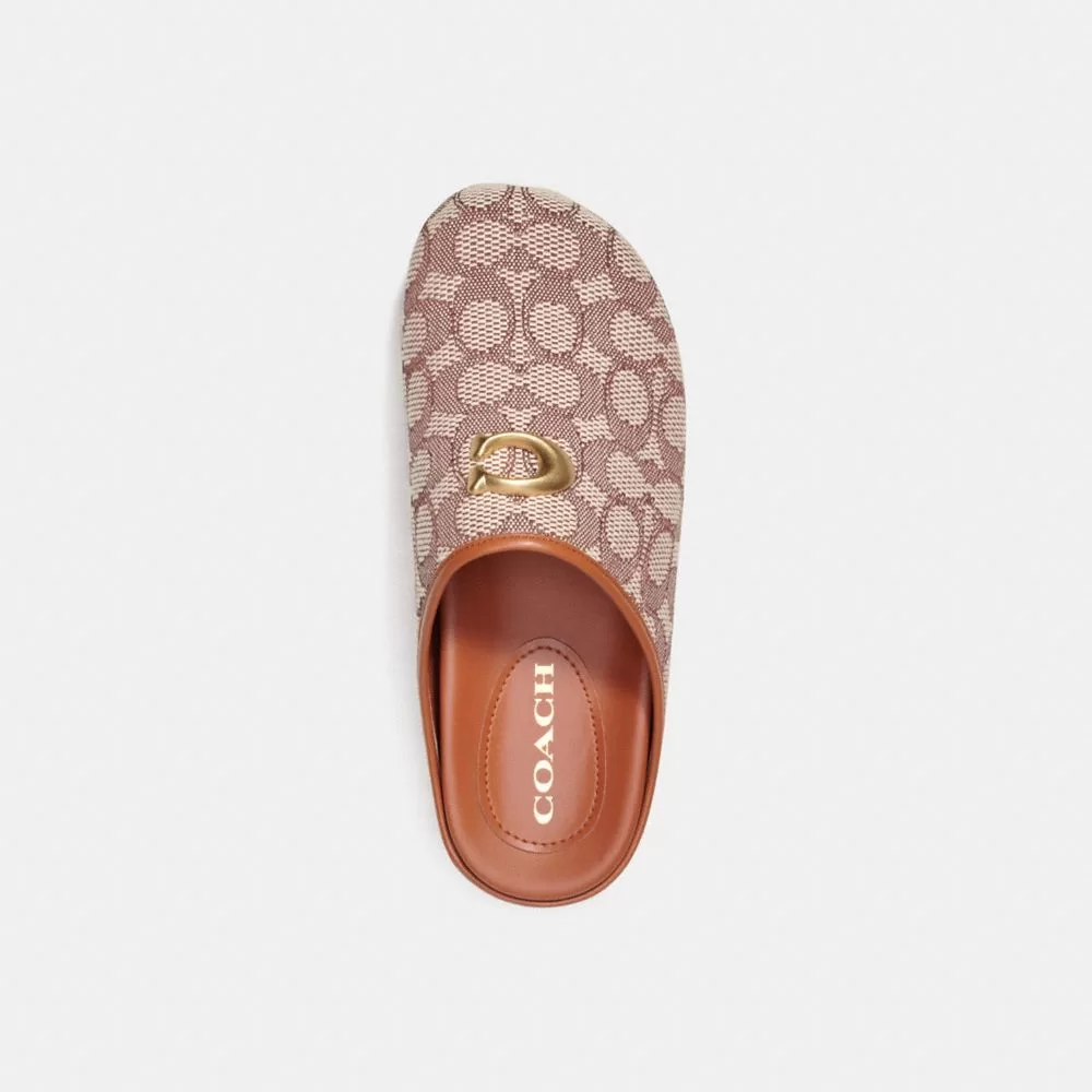 Coach Hadley Slipper In Signature Textile Jacquard Flat Shoes Women Multicolor Coach Hadley Slipper In Signature Textile Jacquard Flat Shoes Women Multicolor