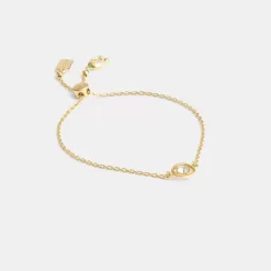 Coach Halo Round Slider Bracelet Jewelry Women Gold