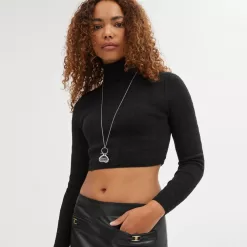 Coach Heart Gemstone Ring Pendant Necklace Jewelry Women Silver