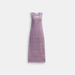 Coach Lace Knit Dress Dress Women Purple