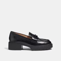 Coach Leah Loafer Flat Shoes Women Black