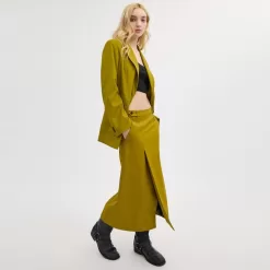 Coach Long Tailored Skirt Bottoms Women Green