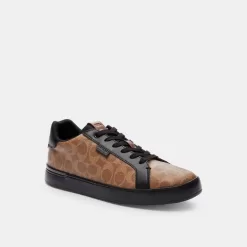 Coach Lowline Low Top Sneaker In Signature Canvas Sneakers Men Brown Black