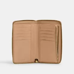 Coach Medium Zip Around Wallet Large Wallet Women Silver