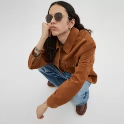 Coach Metal Windsor Round Sunglasses Sunglasses Men Brown Gold