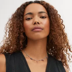 Coach Mini Candy Charm Necklace Jewelry Women Silver Multicolored