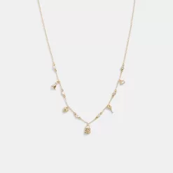 Coach Mini Iconic Charm Necklace Jewelry Women Gold