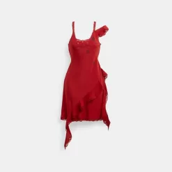Coach Mini Ruffle Dress Dress Women Red