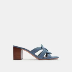 Coach Nikki Sandal High Shoes Women Indigo Blue