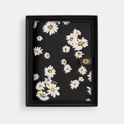 Coach Notebook With Floral Print Travel Bag Women Black Multicolored