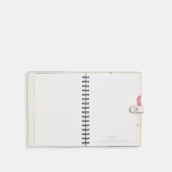 Coach Notebook With Lip Print Travel Bag Women Silver Multicolored