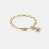 Coach Pave Rexy Signature Chain Bracelet Jewelry Women Gold