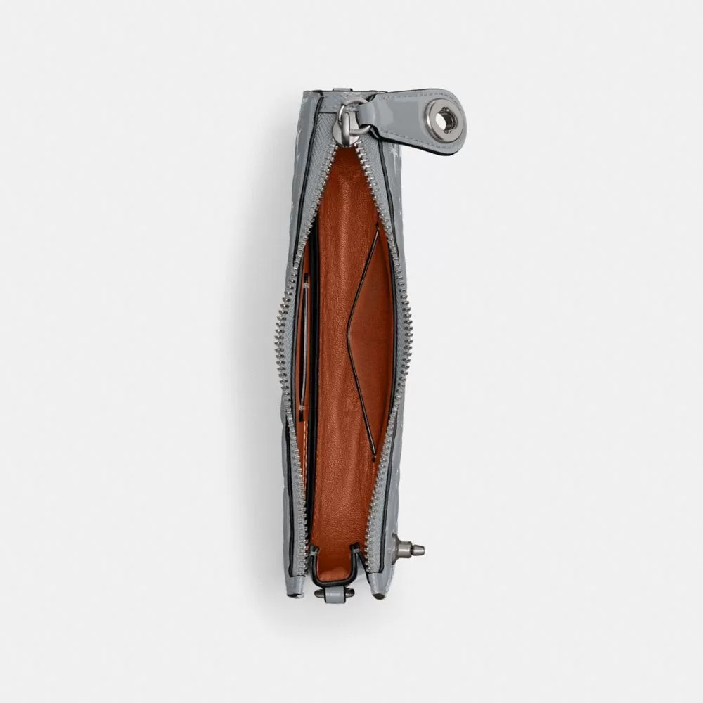 Coach Penn Shoulder Bag In Signature Leather Shoulder Bag Women Silver Gray Blue Coach Penn Shoulder Bag In Signature Leather Shoulder Bag Women Silver Gray Blue