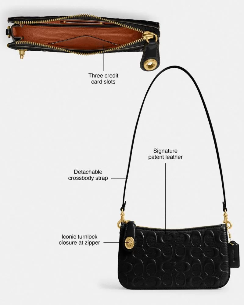 Coach Penn Shoulder Bag In Signature Leather Shoulder Bag Women Silver Gray Blue Coach Penn Shoulder Bag In Signature Leather Shoulder Bag Women Silver Gray Blue