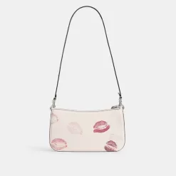 Coach Penn Shoulder Bag With Lip Print Shoulder Bag Women Silver Multicolored