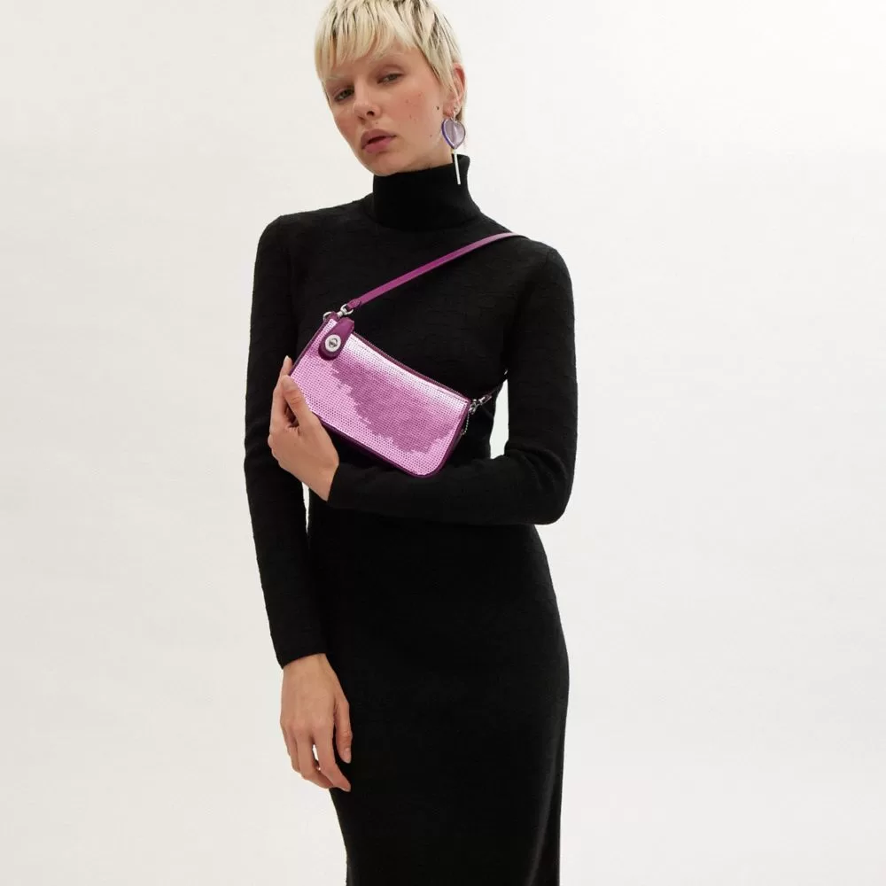 Coach Penn Shoulder Bag With Sequins Shoulder Bag Women Silver Dark Coach Penn Shoulder Bag With Sequins Shoulder Bag Women Silver Dark