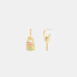 Coach Rainbow Quilted Padlock Key Mismatch Earrings Jewelry Women Gold Multicolor SFMYN 7862 247x247 - Coach Rainbow Quilted Padlock Key Mismatch Earrings Jewelry Women Gold Multicolor