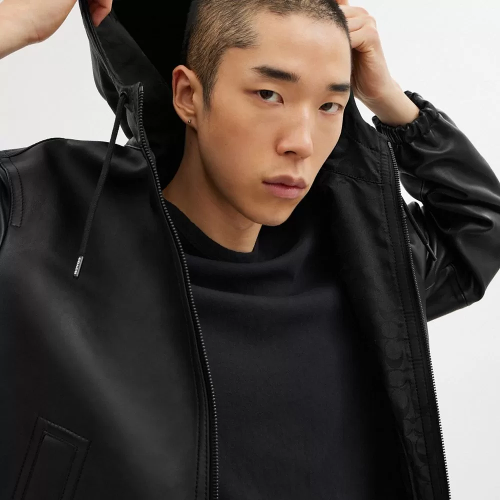 Coach Reversible Leather Jacket In Recycled Polyester Jackets Men Black Coach Reversible Leather Jacket In Recycled Polyester Jackets Men Black