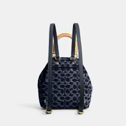 Coach Riya Backpack 21 In Signature Denim Backpacks Women Blue Blue