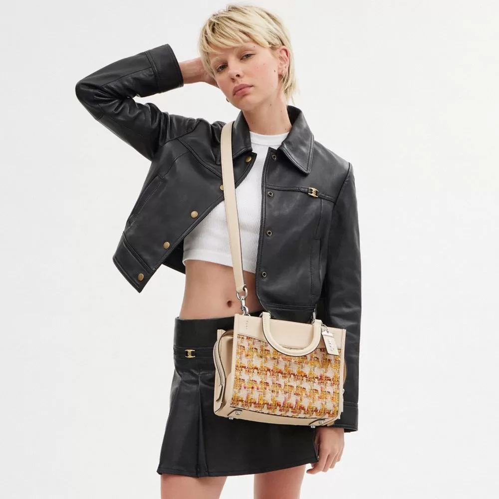 Coach Rogue Bag 25 In Tweed Satchel Bag Women Silver Multicolored Coach Rogue Bag 25 In Tweed Satchel Bag Women Silver Multicolored