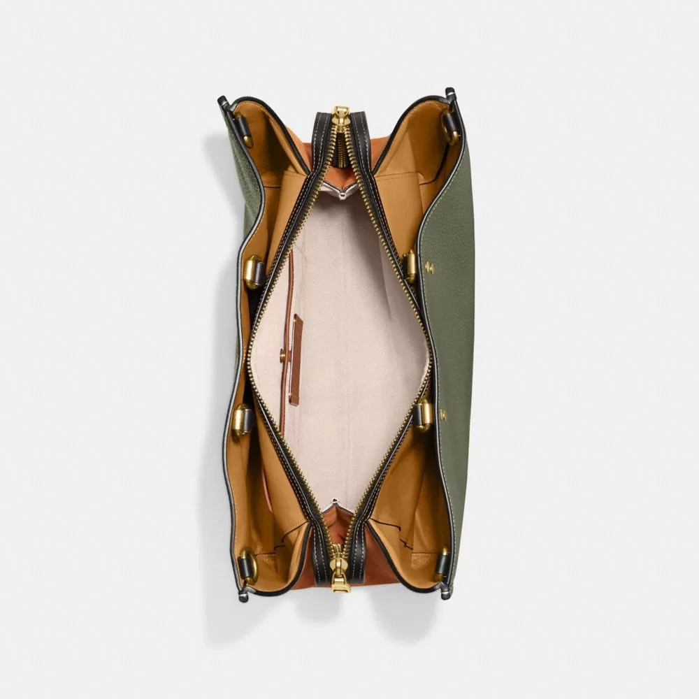 Coach Rogue Bag 39 In Colorblock Satchel Bag Women Green Multicolored Coach Rogue Bag 39 In Colorblock Satchel Bag Women Green Multicolored