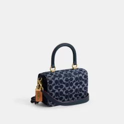 Coach Rogue Top Handle Bag In Signature Denim Satchel Bag Women Blue Blue