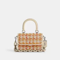Coach Rogue Top Handle Bag In Tweed Satchel Bag Women Silver Multicolor