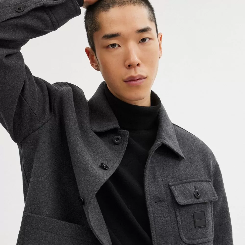 Coach Shirt Jacket Jackets Men Grey Coach Shirt Jacket Jackets Men Grey