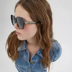 Coach Signature Ombre Geometric Square Sunglasses Eyewear Women Grey