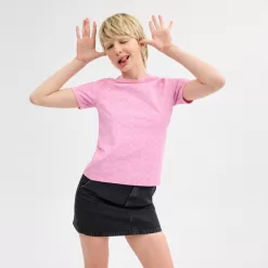 Coach Signature Ringer T Shirt In Organic Cotton Tops Women Pink